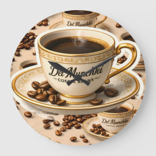 Del munchy coffee beans premium large clock