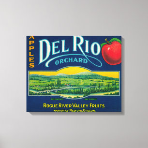 Del Rio Apple Crate LabelMedford, OR Canvas Print