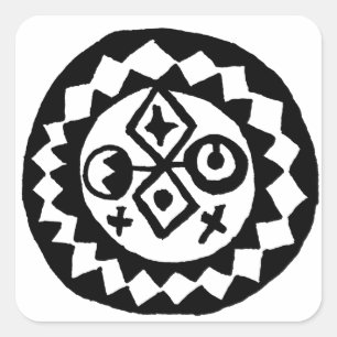 Del Sol of the Four Cardinal Directions Square Sticker