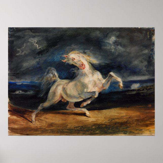 Delacroix - Horse Frightened By Lightning Poster (Front)