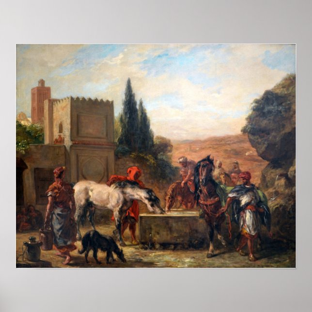 Delacroix - Horses At A Fountain Poster (Front)