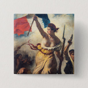 Delacroix - Liberty Leading The People Close-up 2 Inch Square Button