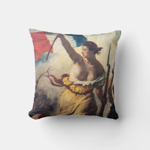 Delacroix - Liberty Leading The People Close-up Throw Pillow