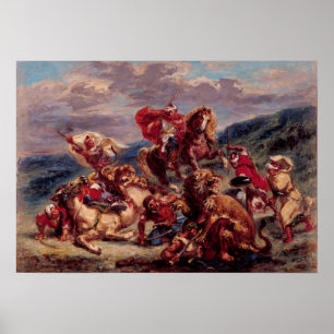 Delacroix - Study On Lowen Hunt St Gallen Poster