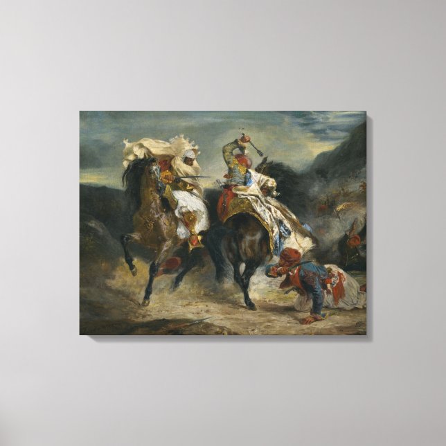 Delacroix The Combat of the Giaour and Hassan Canvas Print (Front)