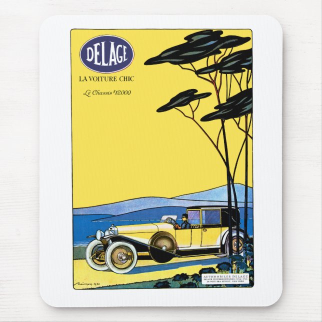 Delage ~ La Voiture Chic Mouse Pad (Front)