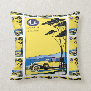 Delage ~ La Voiture Chic Throw Pillow