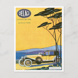 Delage ~ Vintage Automobile Advertisement Postcard