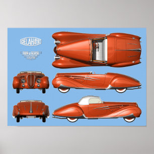 Delahaye 165 Figoni and Falaschi Poster