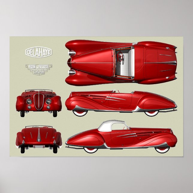 Delahaye 165 Figoni and Falaschi Poster (Front)