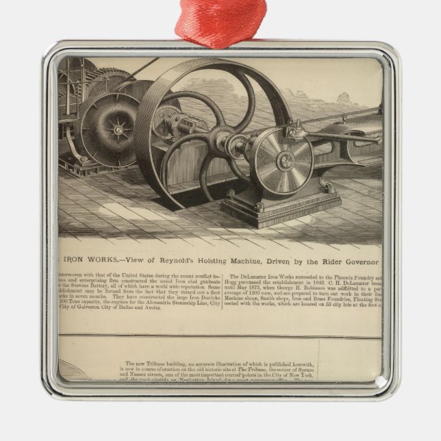 Delamater Iron Works Metal Ornament (Front)