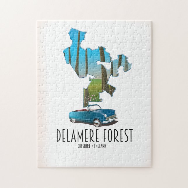 Delamere Forest Cheshire England map Jigsaw Puzzle (Vertical)