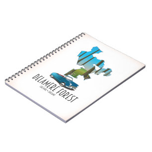 Delamere Forest Cheshire England map Notebook