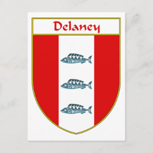 Delaney Coat of Arms/Family Crest Postcard
