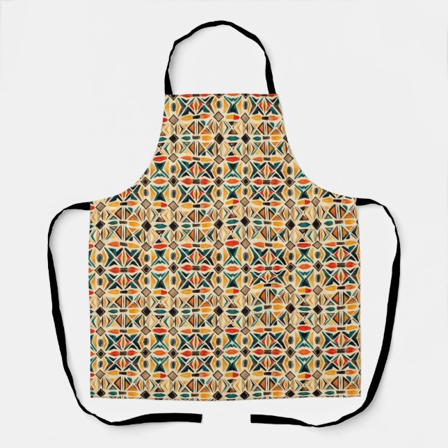   Delantales Geometric Watercolor Mosaic Apron (Front)