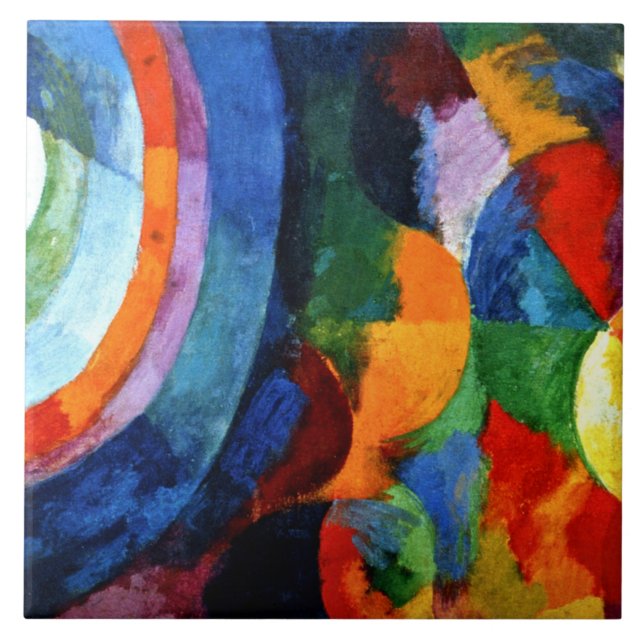 Delaunay - Circular Forms, Sun, Moon Tile (Front)