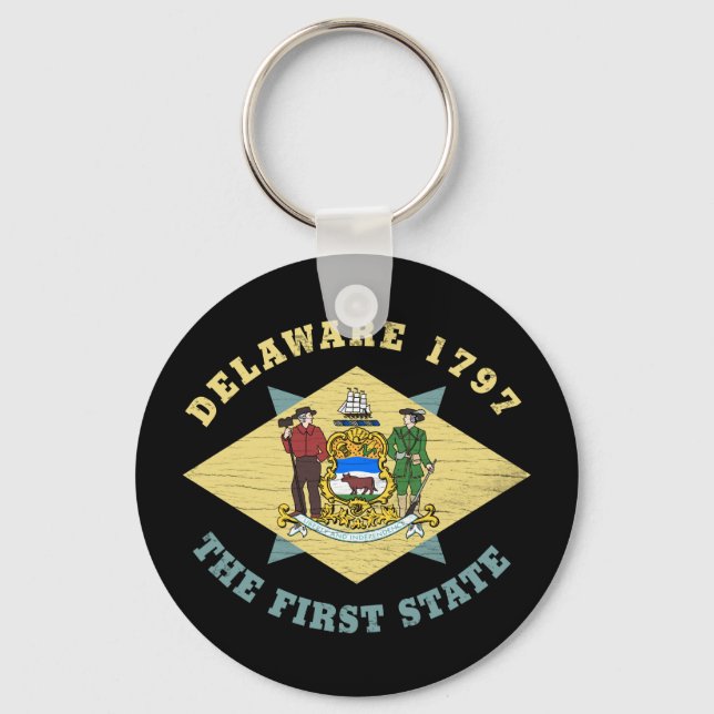 DELAWARE 1797 THE FIRST STATE FLAG KEYCHAIN (Front)