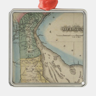 Delaware 6 metal ornament