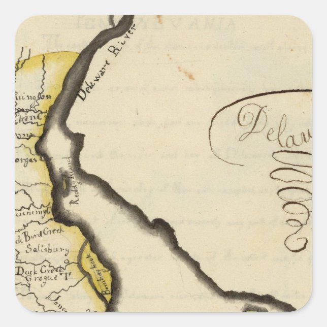 Delaware 7 square sticker (Front)