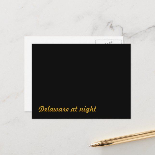 Delaware at night postcard (Front/Back In Situ)