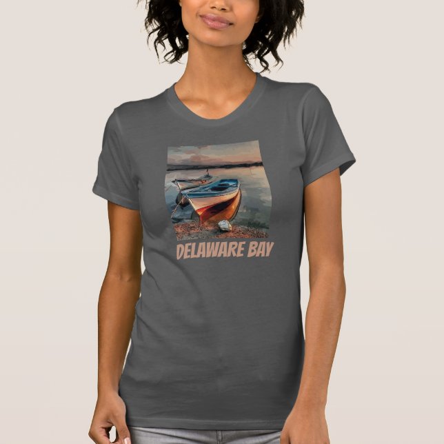 Delaware Bay, Boat, T-Shirt (Front)