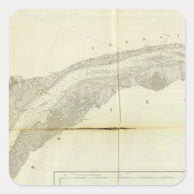 Delaware Bay, River 3 Square Sticker (Front)