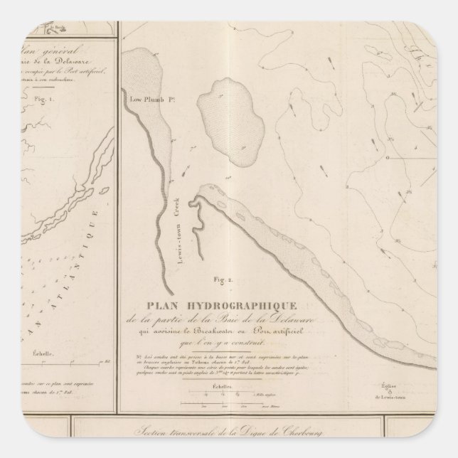 Delaware Bay Square Sticker (Front)