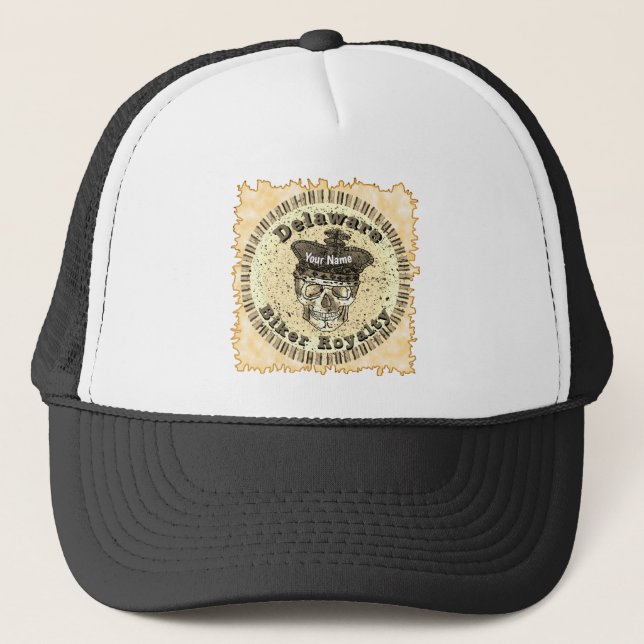 Delaware Biker  Trucker Hat (Front)