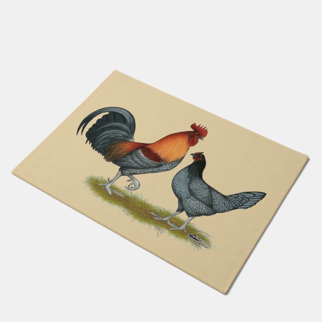 Delaware Blue Hen Doormat (Angled)