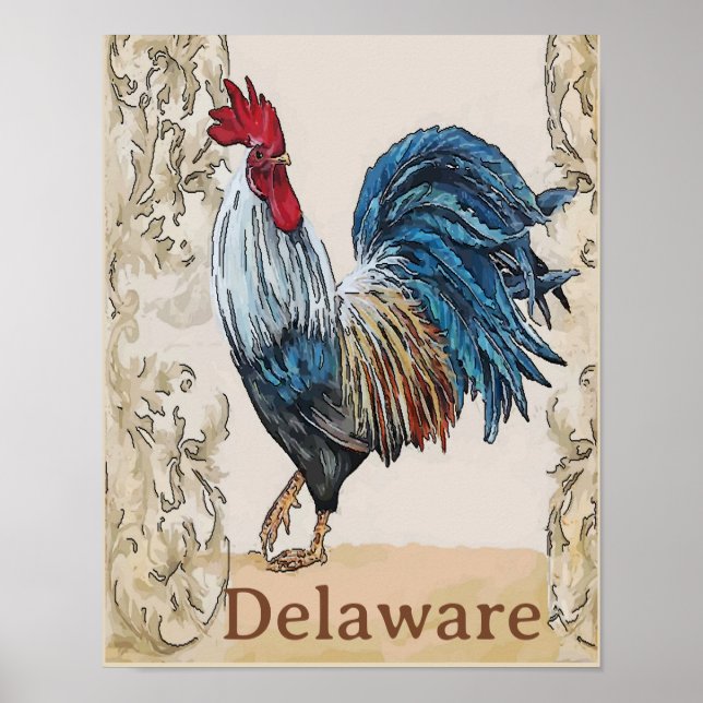 Delaware,Blue Hens, Edit Text Poster (Front)