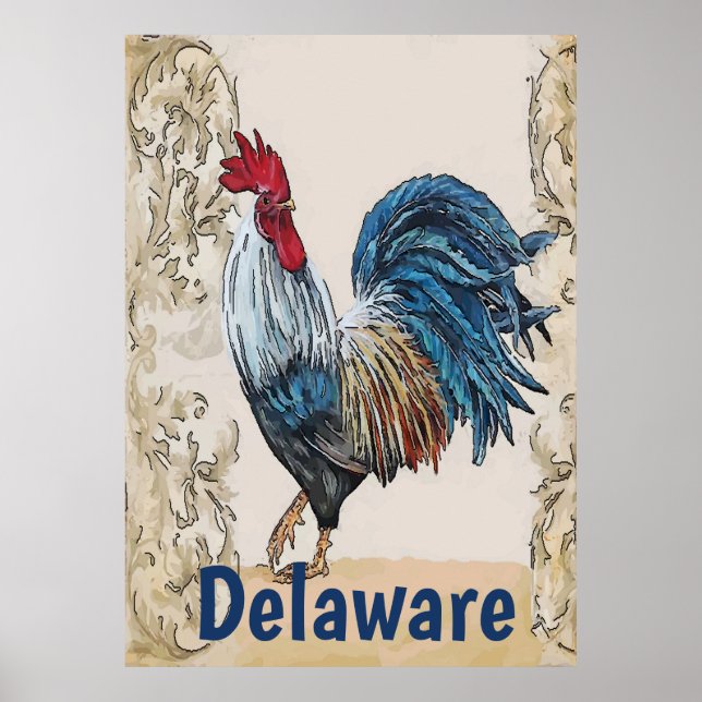 Delaware,Blue Hens, Edit Text Poster (Front)