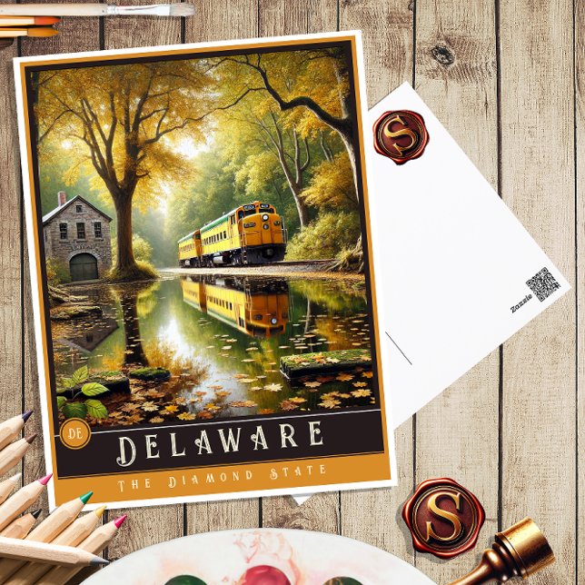 Delaware | Carte postale État hyper-réaliste (Créateur téléchargé)