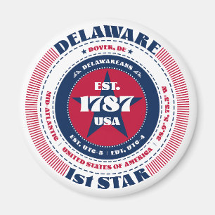 Delaware Circle Typographie Magnet souvenir