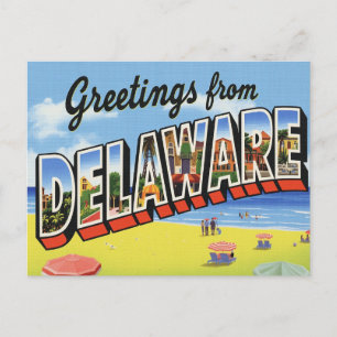 Delaware Coastal Beach Town Postcard