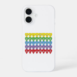 Delaware Colourful Hearts iPhone 16 Case