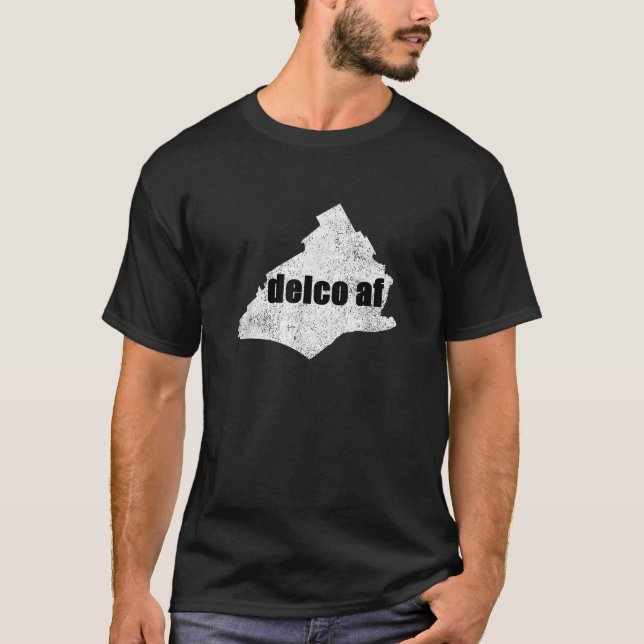 Delaware County PA Delco AF Map Distressed Urban T T-Shirt (Front)