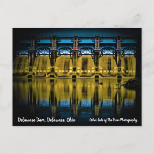 Delaware Dam at night Delaware, Ohio Postcard