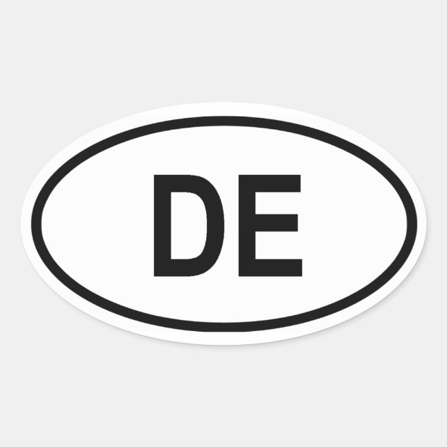 Delaware "DE" Oval Sticker (Front)