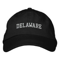 Delaware Embroidered Adjustable Cap Black