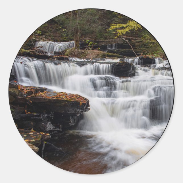 Delaware Falls - Autumn 2018 Classic Round Sticker (Front)