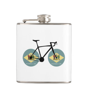 Delaware Flag Cycling Hip Flask