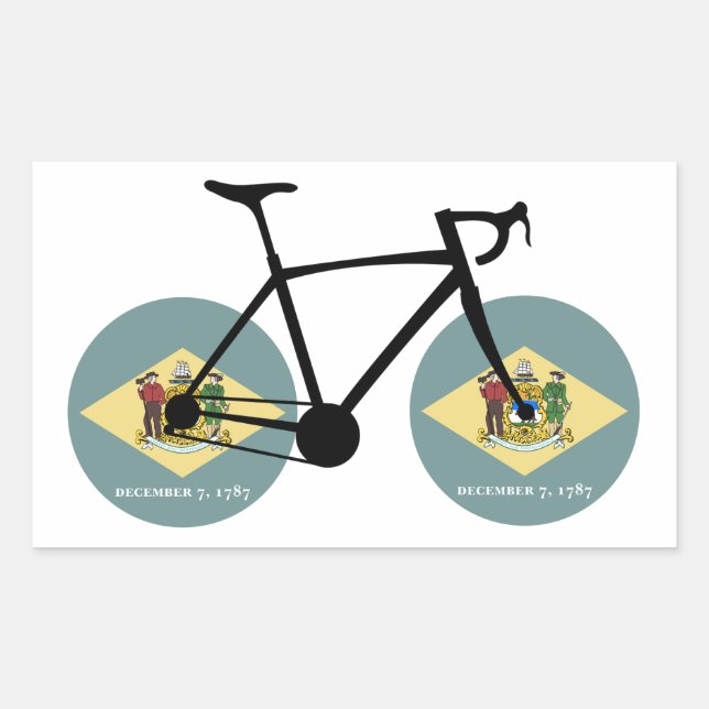 Delaware Flag Cycling Sticker (Front)