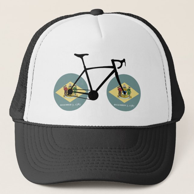 Delaware Flag Cycling Trucker Hat (Front)