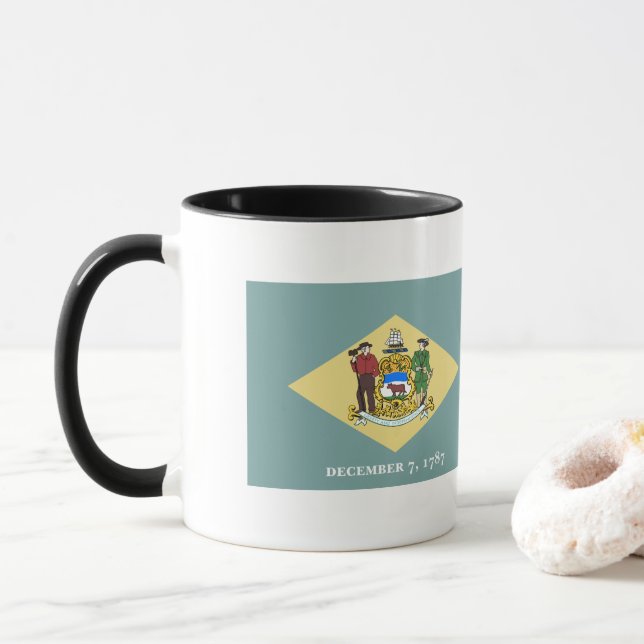 Delaware Flag Mug (With Donut)