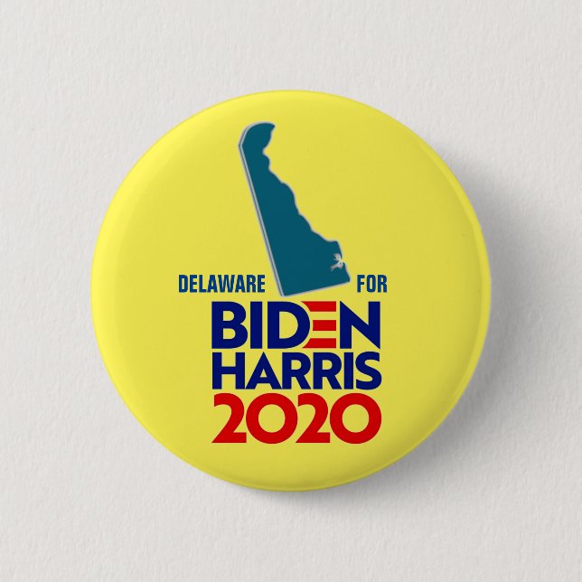 Delaware for Biden Harris 2020 2 Inch Round Button (Front)