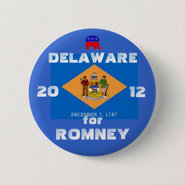 Delaware for Romney 2012 2 Inch Round Button (Front)