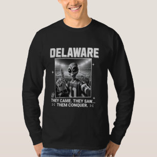 Delaware Game Day Alien Funny UFO State Pride Dela T-Shirt