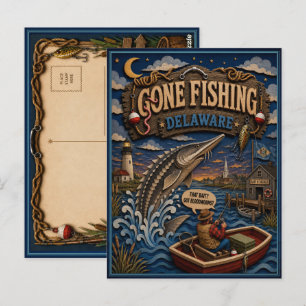 Delaware Gone Fishing Atlantic Sturgeon Postcard