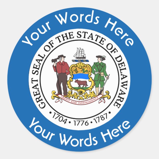Delaware Great Seal Custom Sticker (Front)