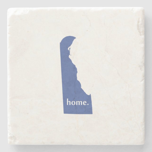 Delaware home silhouette state map stone coaster (Front)